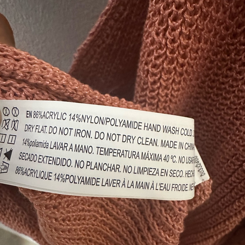 Forever 21 Rust Orange Knit Wrap Sweater Top V-Neck L - Picture 7 of 7